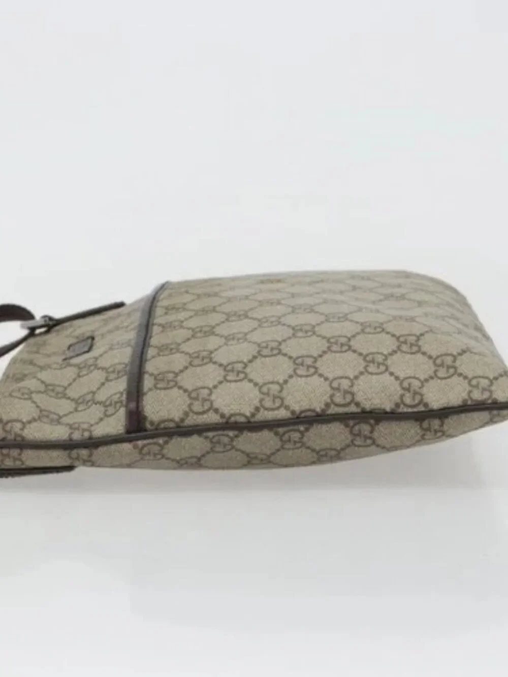 GUCCI GG Supreme Shoulder Bag PVC Beige Silver 141626 Auth 190277A